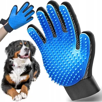 Kartáč pro zvířata Rukavice na srst Reverse kaučuková univerzální modrá