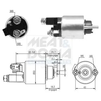 Elektromagnetický spínač, startér MEAT & DORIA 46298
