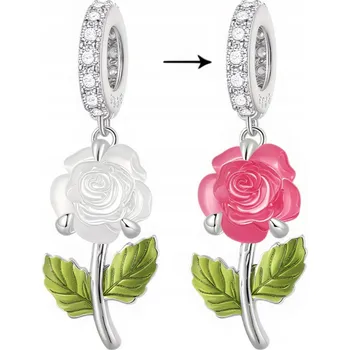 Přívěsek Přívěsek Charm Rozkvétající růže na slunci stříbro s925 stříbro