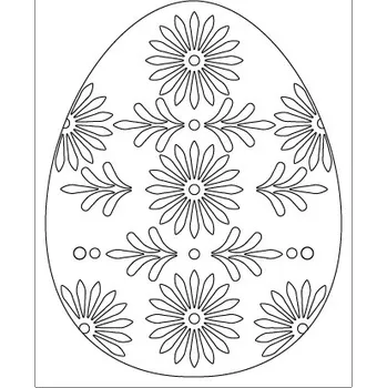 Samolepící dekorace velikonoční VAJÍČKO IV. / 12x15 (Samolepicí šablona na pískování)