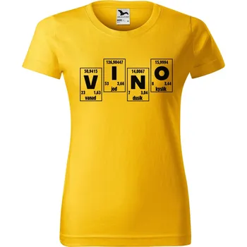 Dámské oblečení DOBRÝ TRIKO Dámské tričko s potiskem Prvky víno Barva: Žlutá, Velikost: M