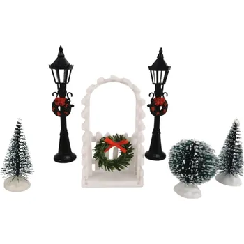 Vánoce Vánoční dekorativní sada (strom/lampa/brána), sada 6ks