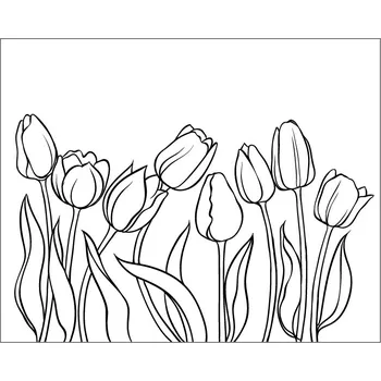 TULIPÁNY / 25x20 cm (Samolepicí šablona na pískování)