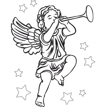 Vánoční dekorace ANDĚL 3. / 15x20 cm (Samolepicí šablona na pískování)