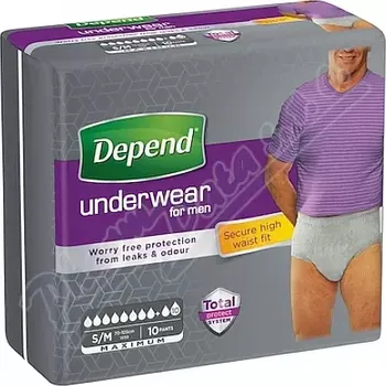 Inkontinenční kalhotky Depend Maximum inkont.kalh.muži vel.S/M 10ks