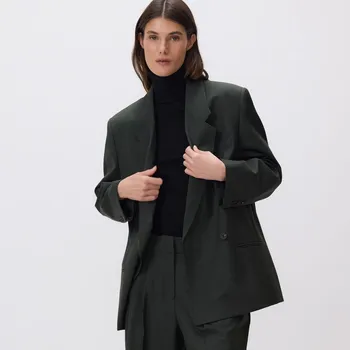 Reserved - Blejzr s příměsí vlny - ocelově zelená - 605HJ-96X - 605HJ-96X-L