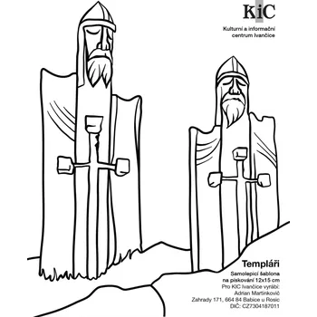 Samolepící dekorace TEMPLÁŘI / 12x15 cm (Samolepicí šablona na pískování)