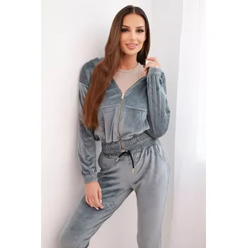 Kesi Dámská bavlněná 3-dílná souprava s mikinou, topem a tepláky růžový neon Kesi tyrkysová | krémová 3479528