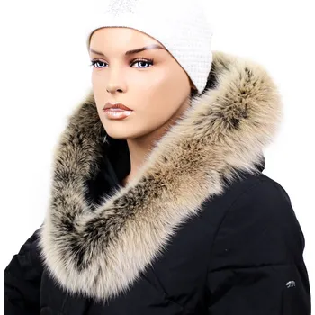 Sikora Kožešinový lem na kapuci - límec liška snowtop černo - béžová L 18/29 (95 cm)