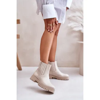 Sada pánského spodního prádla Dámské boty na plochém podpatku kožené světle béžové Lewski 3611 41