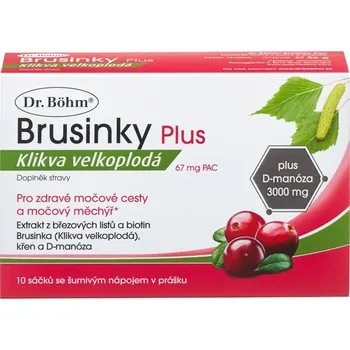 Lék na močovou cestu a ledviny Dr. Böhm Brusinky Plus, Klikva velkoplodá 67 mg PAC, 10 sáčků