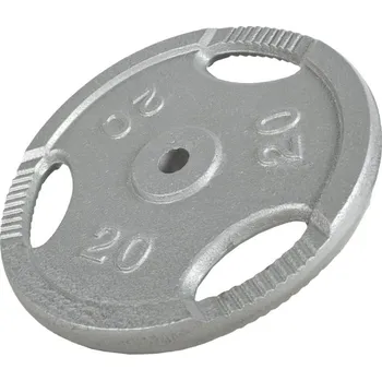 Gorilla Sports Litinový zátěžový kotouč, stříbrná, 20 kg