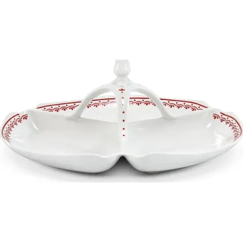 Talíř Kabaret trojdílný, 29,5 cm, český porcelán, Hyggeline, červená, Leander