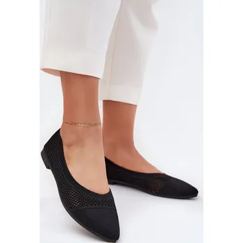 Dámské baleríny Baleríny z ekosemišu se zapínáním na přezku černé Anlofi 39