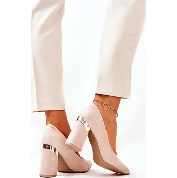 Dámské lodičky Semišové lodičky Lewski 3117 Béžové 36