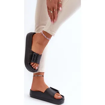 Dámské žabky Dámské Pěnové Žabky Na Platformě S Sponou Big Star NN274A662 Černé 36