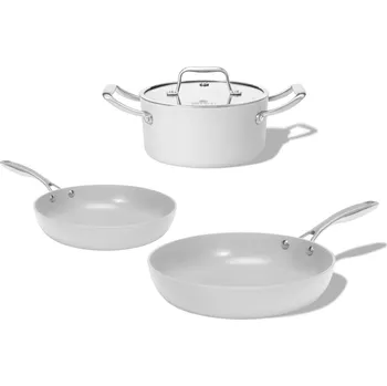 Sada nádobí Elmich Sada keramického nádobí Vital 3 ks, 2 pánve a 1 hrnec, krémově bílá
