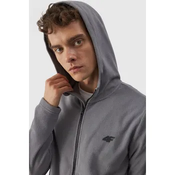 Pánská mikina Pánský polar s kapucí Regular 4F Šedý 4FWMM00TFLEM290-25S 2XL