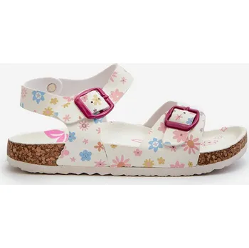 Dámská obuv Dětské sandály s květinami a sponami bílé Memoria 34