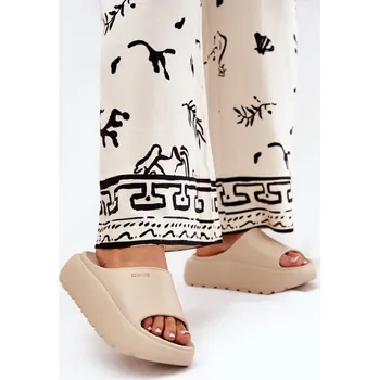 Dámská obuv Dámské Pěnové Pantofle Na Platformě Big Star RR274A569 Béžové 36