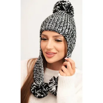 Čepice Dámská čepice ušanka Emma K343 černá UNI