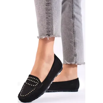 Dámské mokasíny Pohodlné mokasíny dámské černé bez podpatku 37