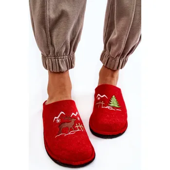 Dámské polobotky Domácí pantofle Big Star KK276017 Červeno-béžová 41