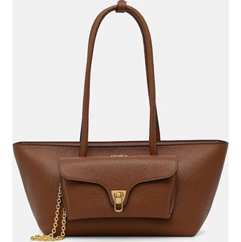 Kožená kabelka Coccinelle DOUBLE BEAT E1.T8A.11.03.01 hnědá 88X, vel. ONE SIZE