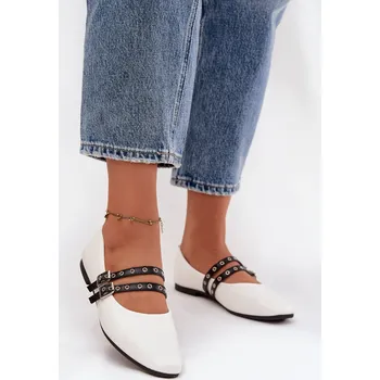 Dámské baleríny Dámské Baleríny S Paskami Bílé Deliora 37