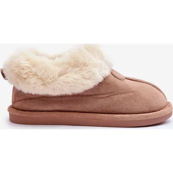 Dámské polobotky Dámské Papuče s Kožešinou Bežové Lanoze 37