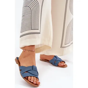 Dámské sandále Ploché Dámské Sandály S Proplétajícími Se Pásky Džínové Selaenor 38