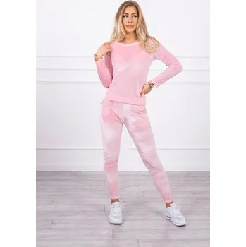 Dámská halenka Velurová souprava se záhybem na zadní straně pudrově růžová UNI