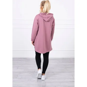 Dámská mikina Mikina s delšími zády a kapucí tmavě růžová UNI