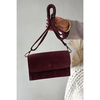 Kožená Kabelka Z Přírodního Semiše Bordó Mirine univerzální