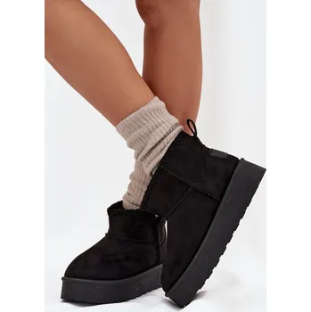 Dívčí sněhule Dámské Sněhule Na Platformě S Prošitím Big Star SS274128 Černé 37