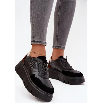 Dámské tenisky Dámské sportovní tenisky na platformě Vinceza 58565 Černé 38