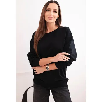 Dámská mikina Dámská mikina s okrouhlým výstřihem basic z bavlny černá M