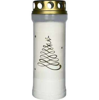 Svíčka Madona Hřb. vklad víčko 240g stromek zlatý ~3 dny bílá litá