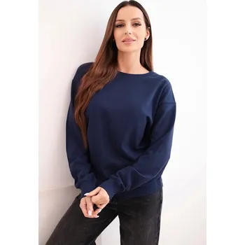 Dámská mikina Dámská mikina s okrouhlým výstřihem basic z bavlny modrá S
