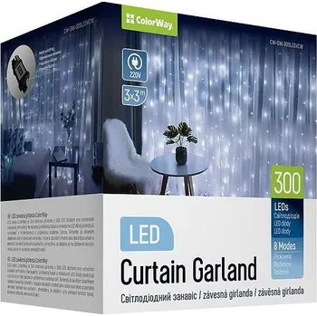 Vánoční světelná girlanda Colorway CW-GW-300L33VCW 300x LED studená bílá