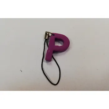 Přívěsek Fimo přívěsek na mobil - písmeno "P" fialový