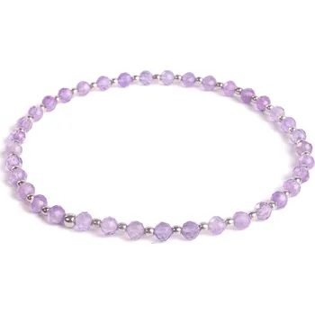 Náramek 7 Angelic Eyes Ametystový náramek se stříbrnými kuličkami Délka: 17 cm