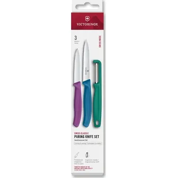 Sada nožů na zeleninu Victorinox Swiss Classic 3 ks Zelená/fialová/modrá
