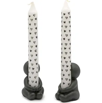 Svícen Sada 2 kameninových svícnů IDEAS 4 SEASONS, černá