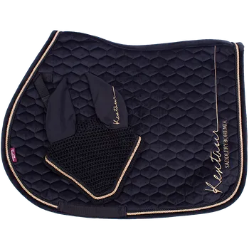 Vybavení pro koně Kentaur podsedlová dečka ROSE GOLD samet + čabraka - černá