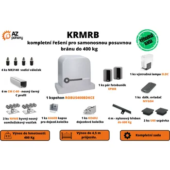 KRMRB - kompletní řešení pro samonosnou posuvnou bránu do 400 kg