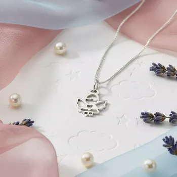 Náhrdelník Yoowey Přívěsek s řetízkem stříbrný anděl KO6156_CU025_40_A