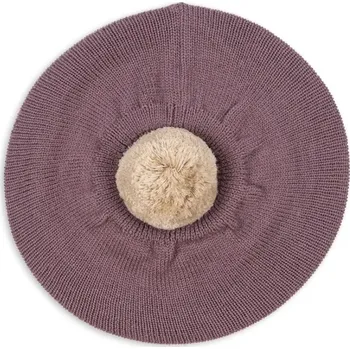 Čepice Dětský vlněný baret Konges Sløjd LOULI BERET KS103497.9BYA fialová 44X, vel. 12-18 měsíců