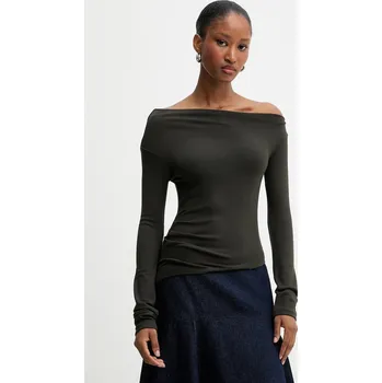 Tričko s dlouhým rukávem Answear.LAB 16527.TOS zelená 87X, vel. S