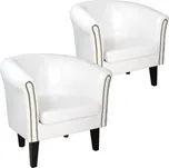 MIADOMODO Sada křesel Chesterfield, 58 x 71 x 70 cm, bílá